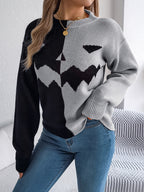 Halloween Contrast-color Pullover Sweater Fashion Long Sleev | Other