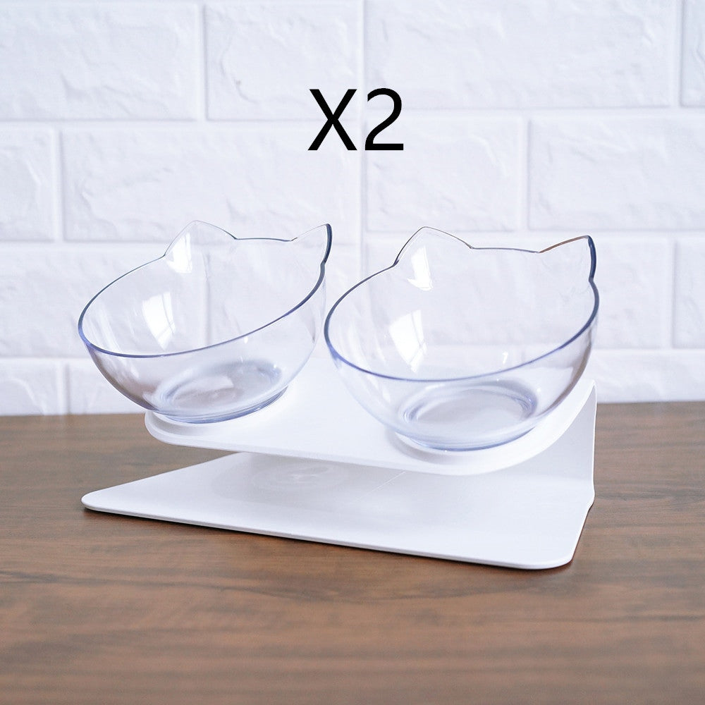 Non Slip Double Cat Bowl With Raised Stand Pet Food Cat Feed | Other