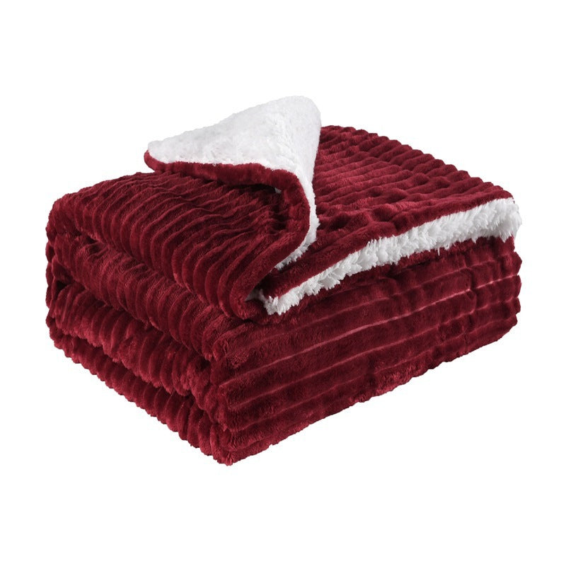 Thickened Flannel Lamb Wool Composite Double Blanket Leisure | Other