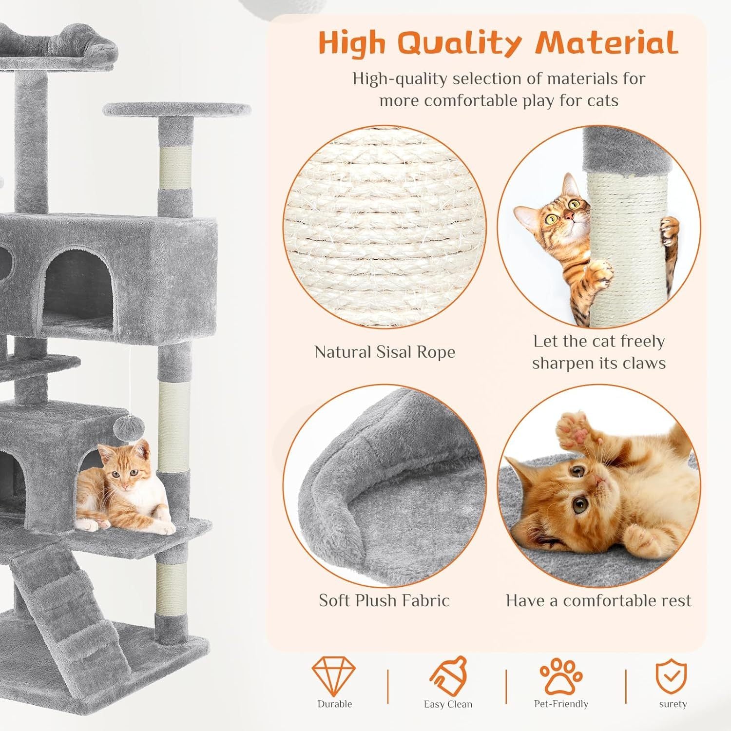 54 -cat Tree Tower - Multi-level With Sisal Grab Post, Indoo | Other