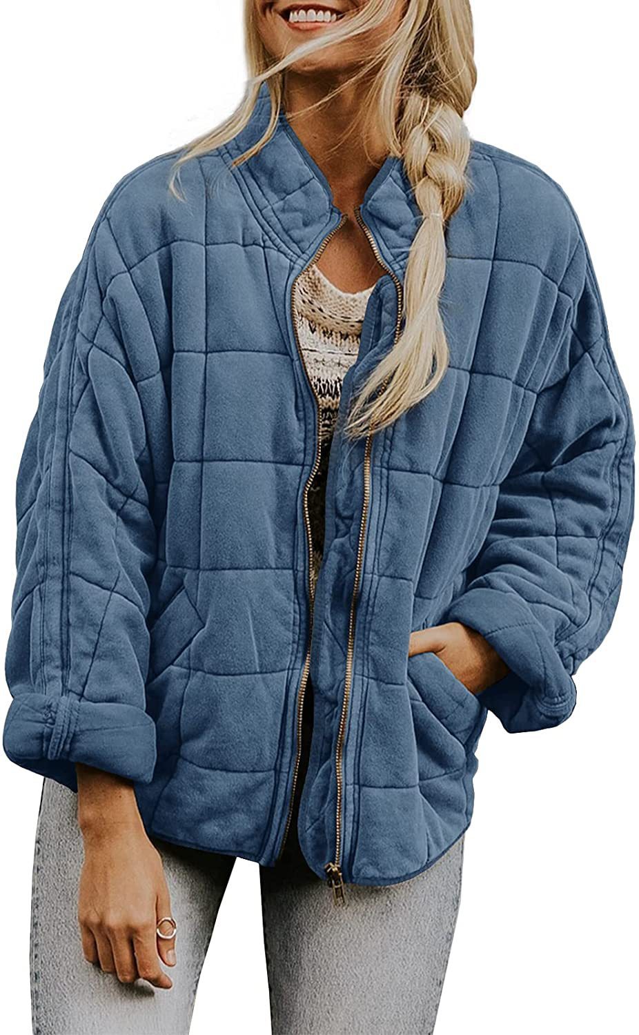 Winter Zip-up Stand Collar Coat With Pockets Fashion Solid C | Other
