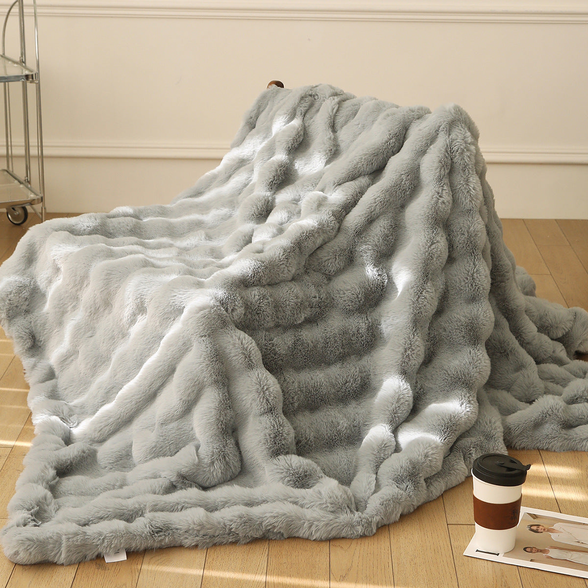 Polyester Carpet Rabbit Bubble Velvet Thickened Nap Blanket | Other