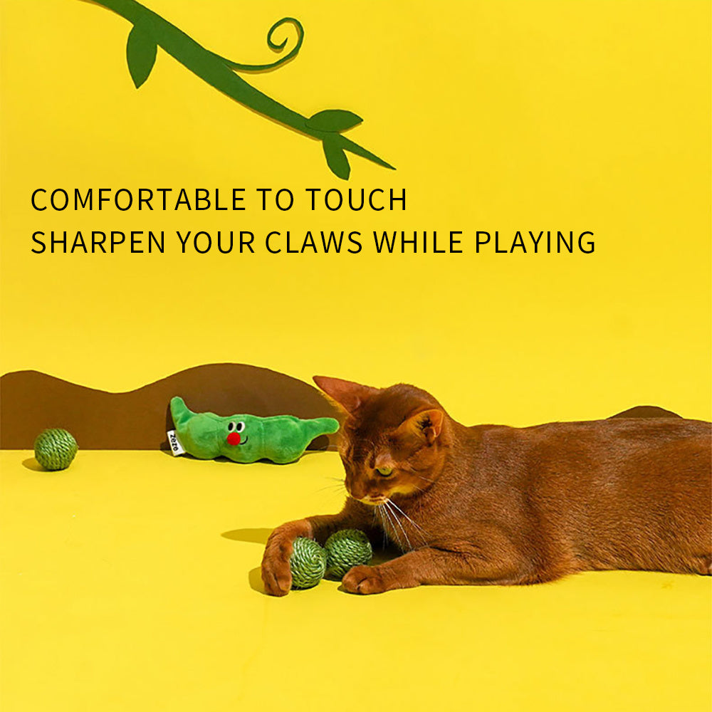 3pcs Cat Toy Balls, Interactive Pet Play Balls Sisal Rope Sc | Electronic Learning Toys