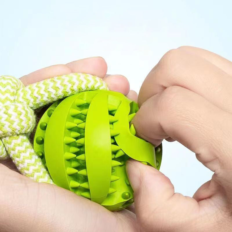 Dog Toy Treat Balls Interactive Hemp Rope Rubber Leaking Bal | Electronic Learning Toys