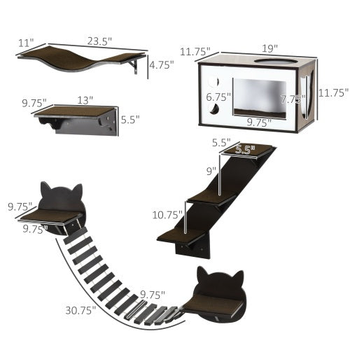 Pawhut Cat Shelves With Ergonomically Curved Platform, Cozy | Other