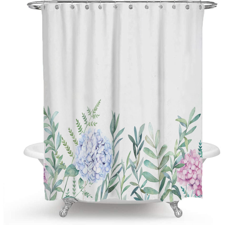 Color Floral Plant Shower Curtain Bathroom Curtain Polyester | Other
