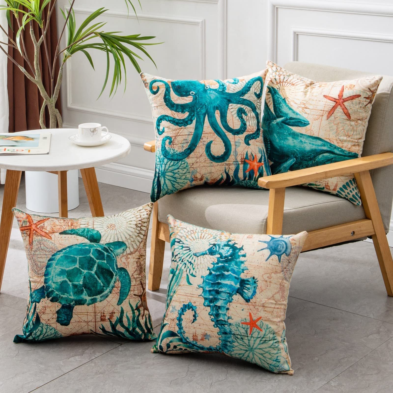 Cushion Covers Sea Turtle Printed Throw Pillow Cases For Hom | Other