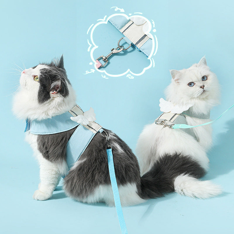 Adjustable Pet Cat Leash Set, Angel Wings Design, Breathable | Other