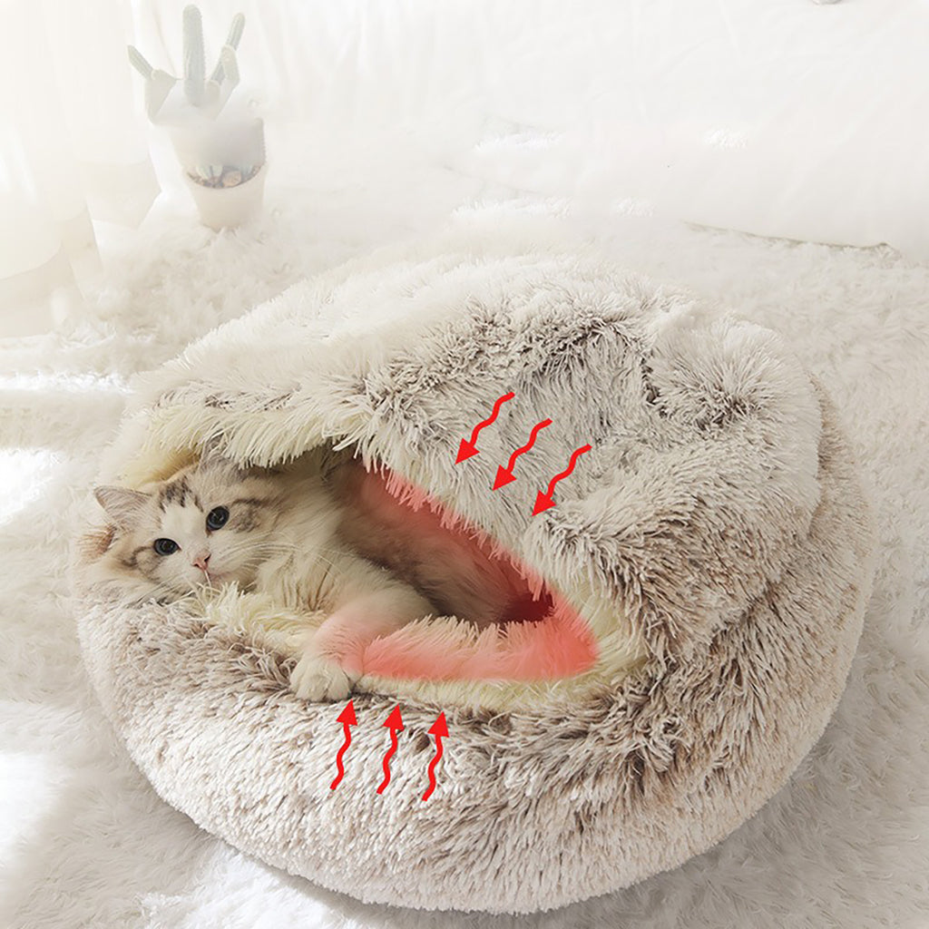 Luxurious Plush Round Cat Bed Cat Bed Round Soft Plush Burro | Other