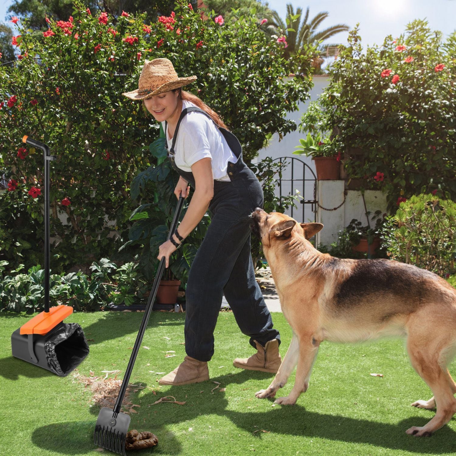 1set Pooper Scooper Kit Dog Poop Rake & Swiveling Bin Poop H | Other