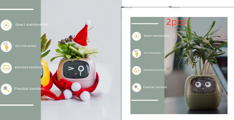 Smart Planter with AI Sensors – Interactive Plant Care with 49+ Expressions & Real-Time Monitoring