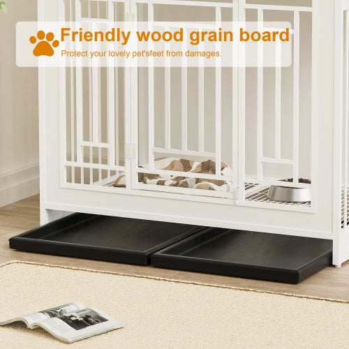 43.3 Inch Large Dog Kennel Furniture, Wooden Kennel With Div | Home & Garden