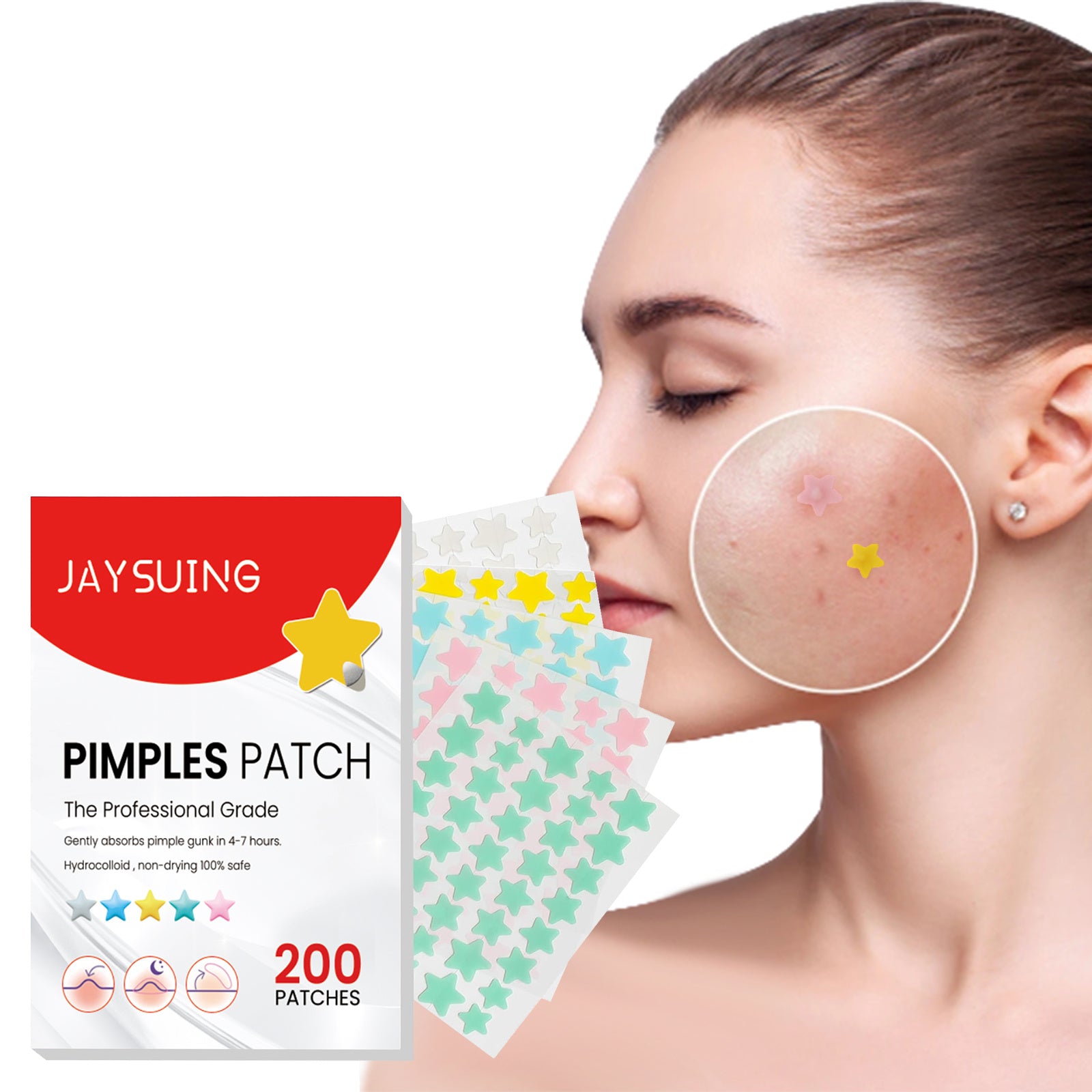 Jaysuing Star Colored Acne Stickers Repair Acne Pits & Marks | Other