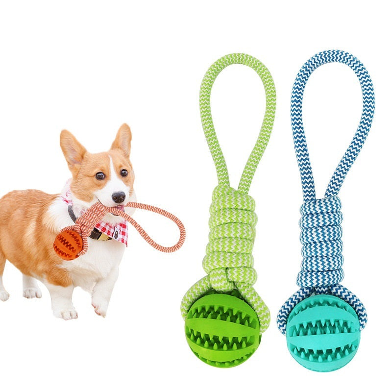 Dog Toy Treat Balls Interactive Hemp Rope Rubber Leaking Bal | Electronic Learning Toys
