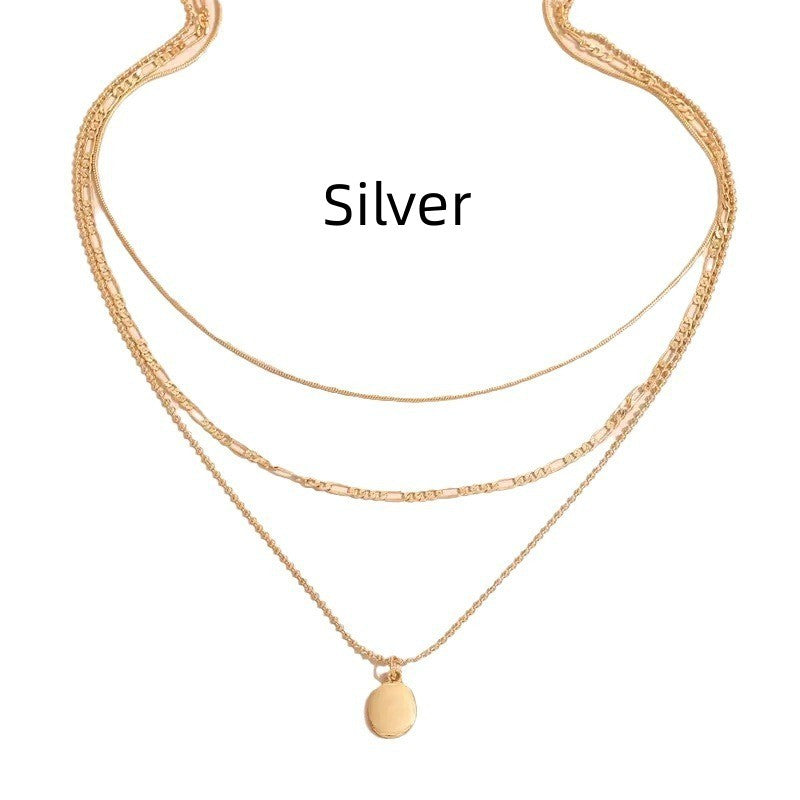 Vintage Geometric Metal Oval Pendant Necklace | Jewelry & Accessories