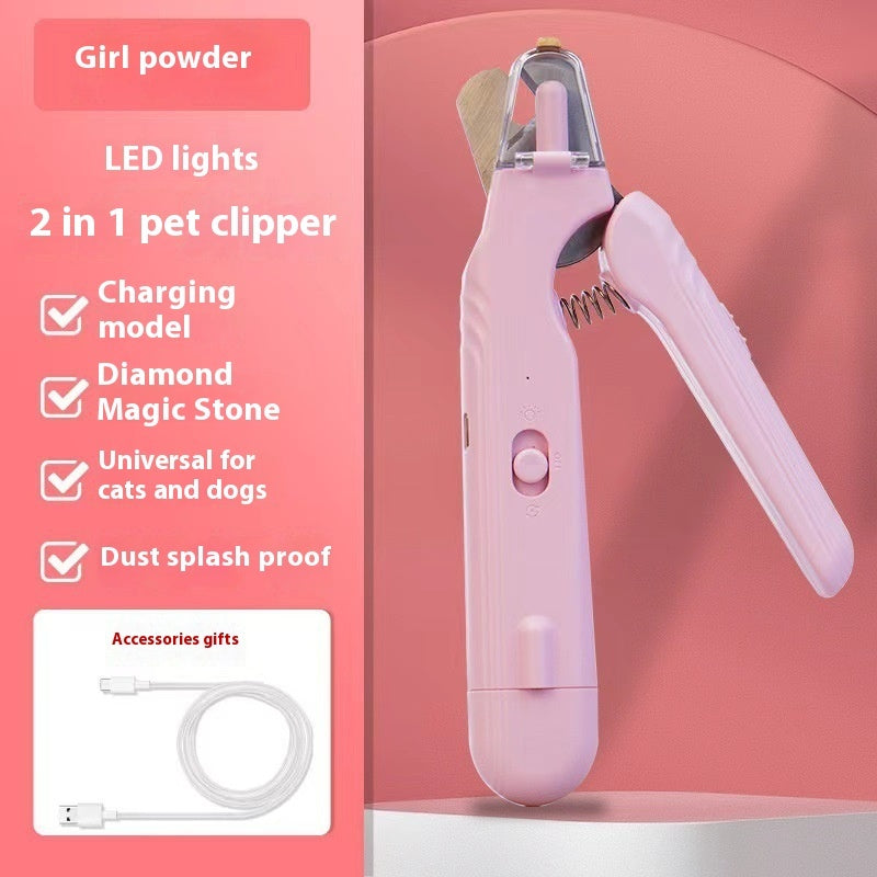 2 In 1 Pet Nail Clippers With Led Light Dog Cat Special Bloo | Other