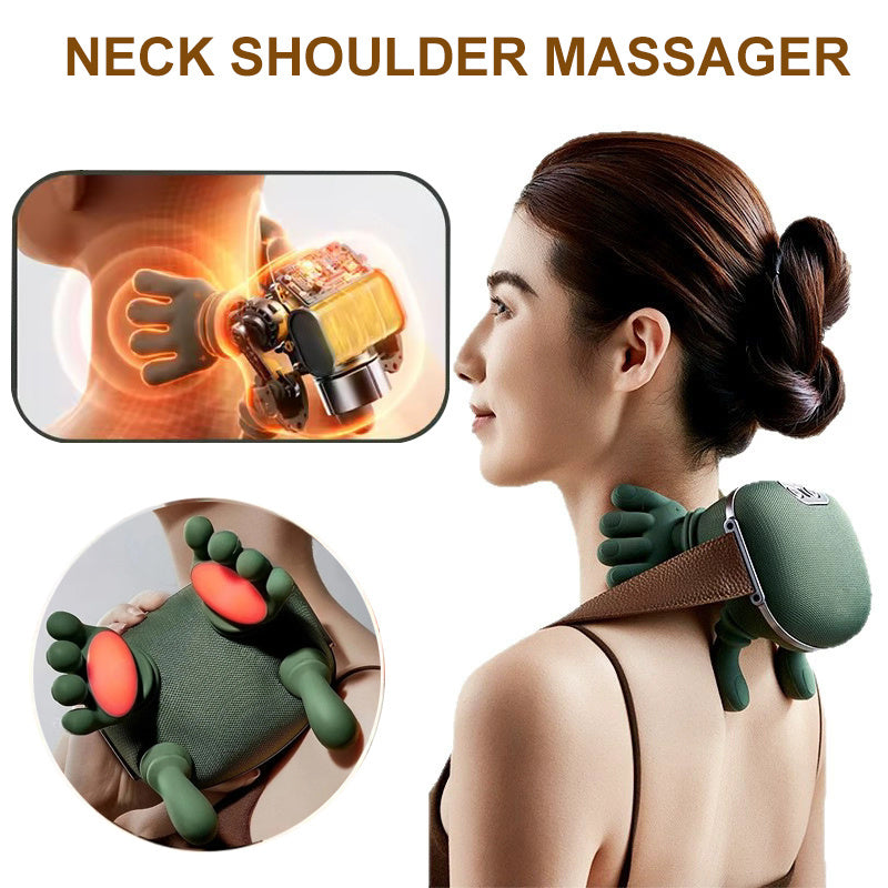 Wireless 4D Electric Neck & Shoulder Massager with Heat – Pain Relief & Relaxation