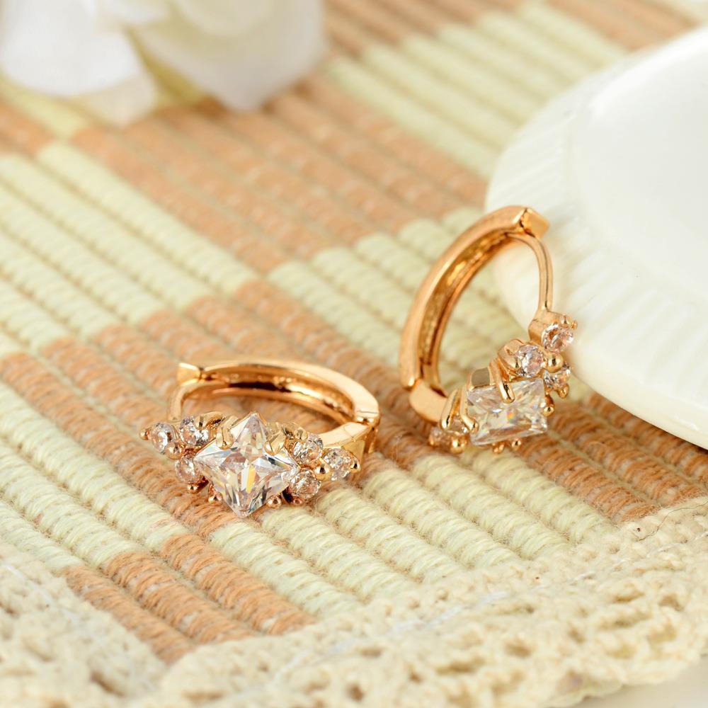 European And American Personalized Square Zircon Earrings | Jewelry & Accessories