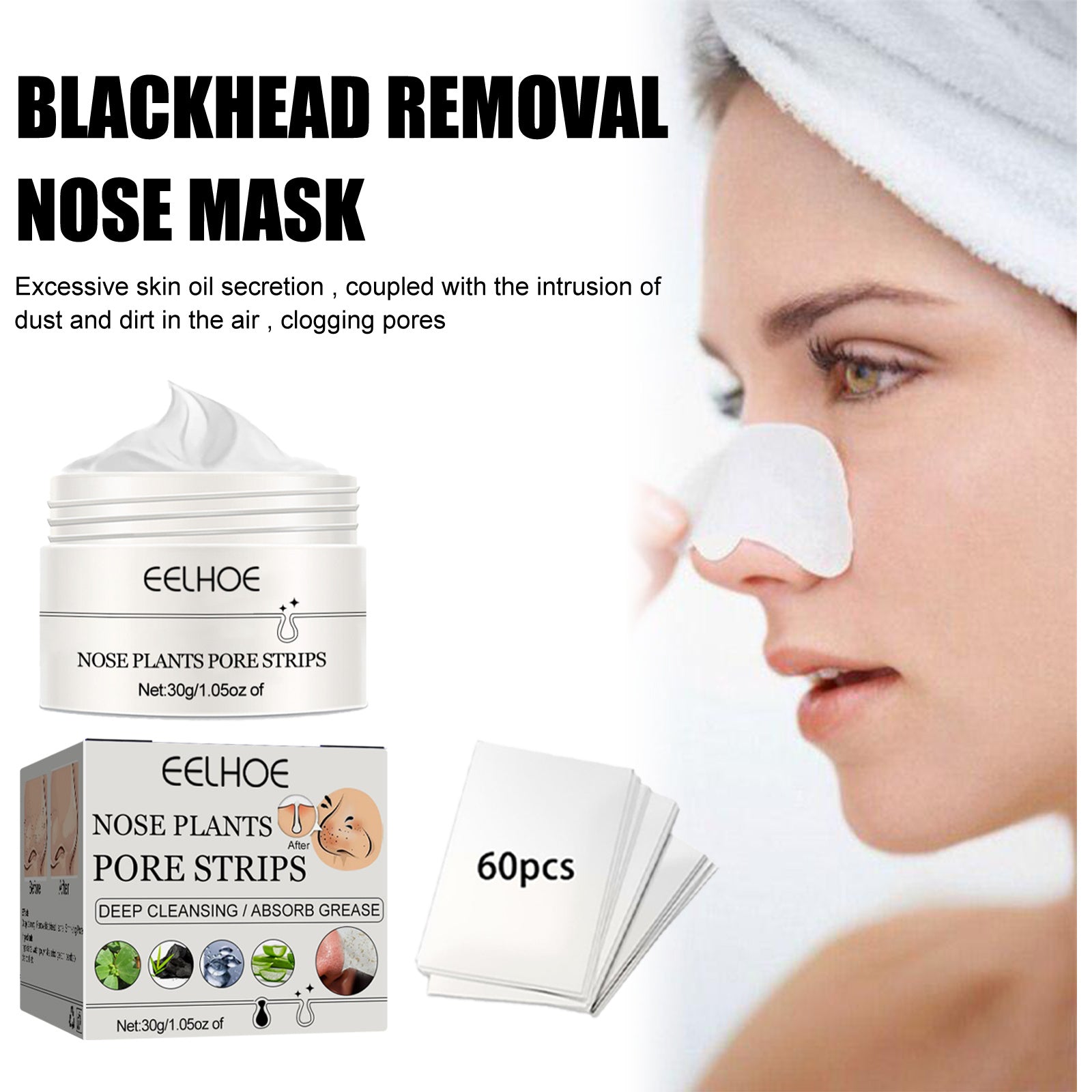 Eelhoe Blackhead Removal Nasal Mask Deep Pore Cleansing Blac | Other