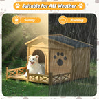 48 Wooden Dog House Outdoor With Porch, Dog Kennel With Wate | Other