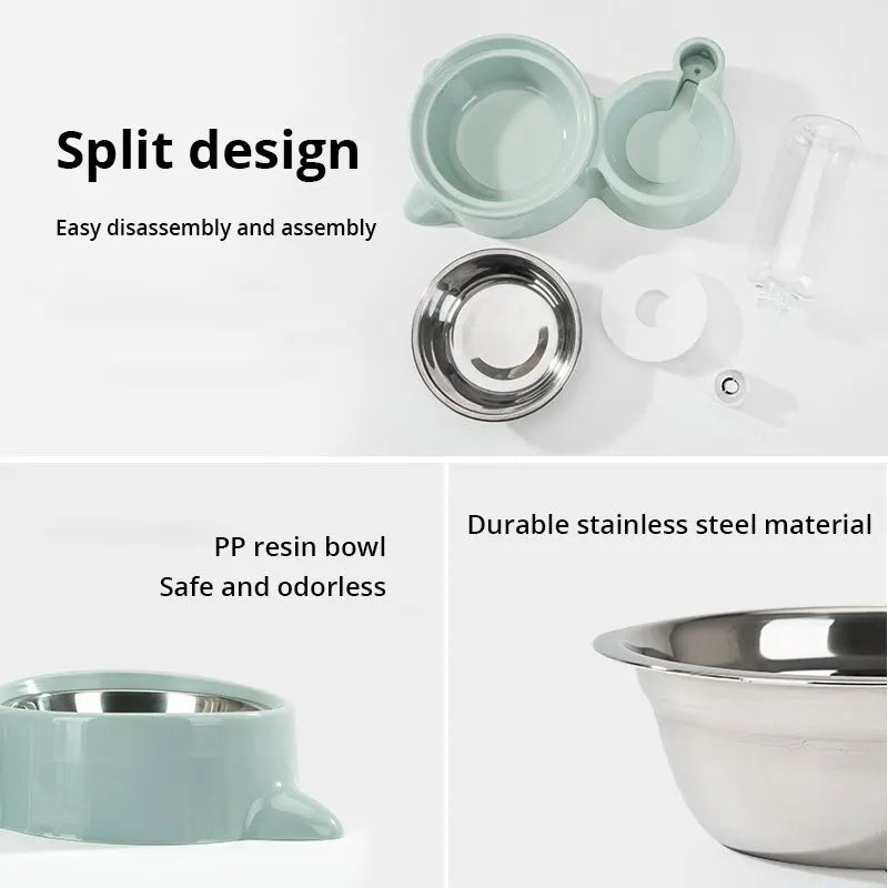 Pet Dog Cat Bowl Fountain Automatic Food Water Feeder Contai | Other