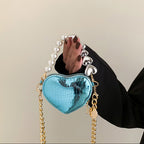 Mini Love-shape Pearls Handbag Fashion Cute Chain Lipstick B | Luggage & Bags