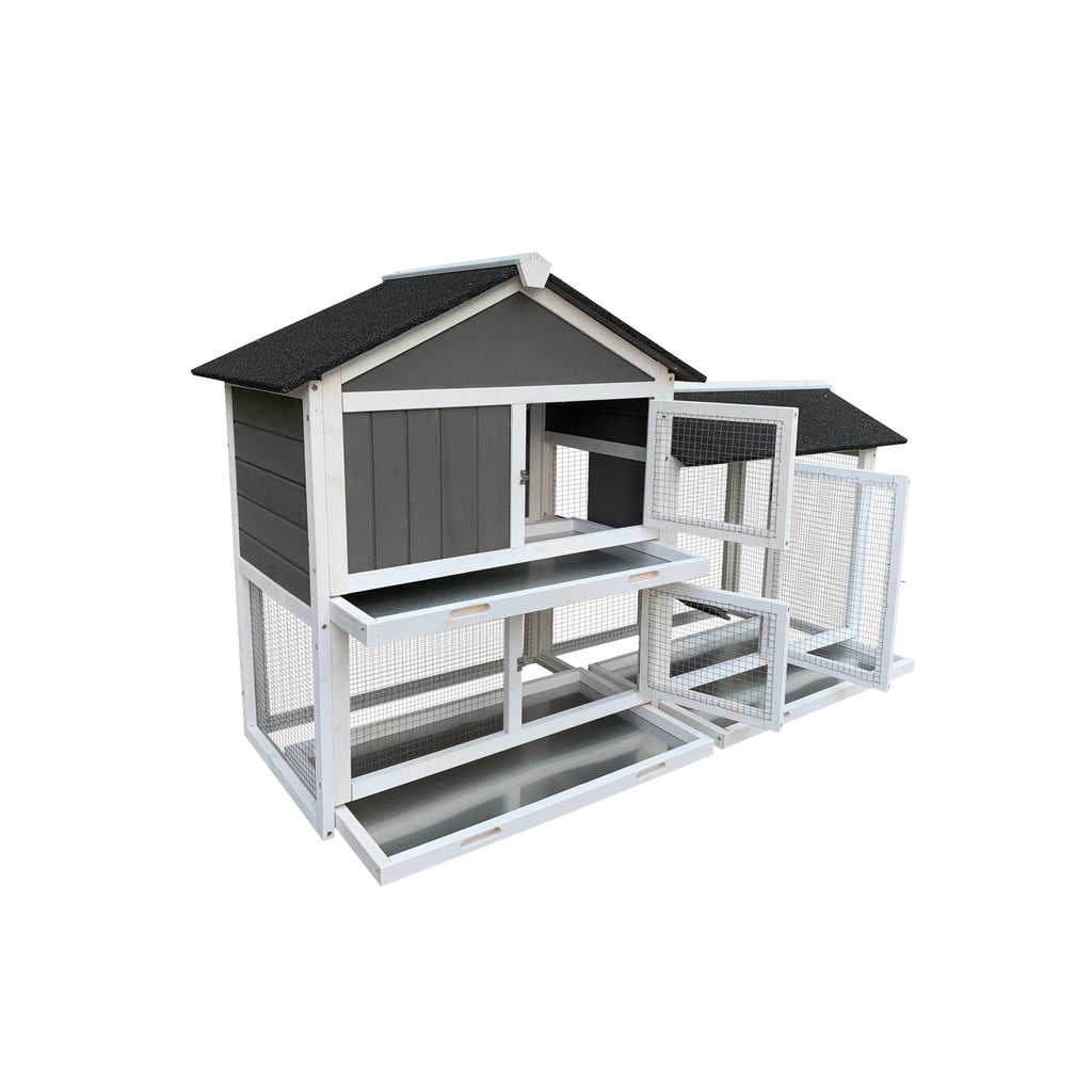 Detachable Pallet Ramp Wooden Outdoor Rabbit Hutch With Walk | Other