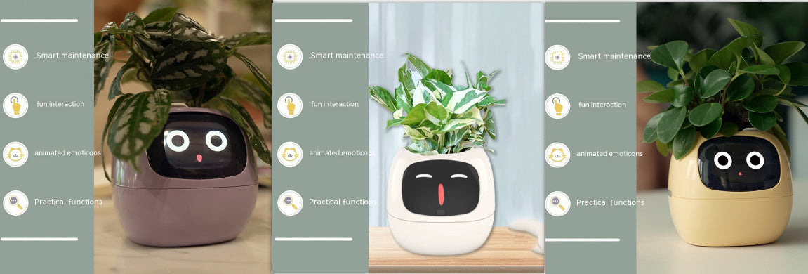 Smart Planter with AI Sensors – Interactive Plant Care with 49+ Expressions & Real-Time Monitoring