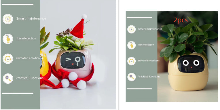 Smart Planter with AI Sensors – Interactive Plant Care with 49+ Expressions & Real-Time Monitoring