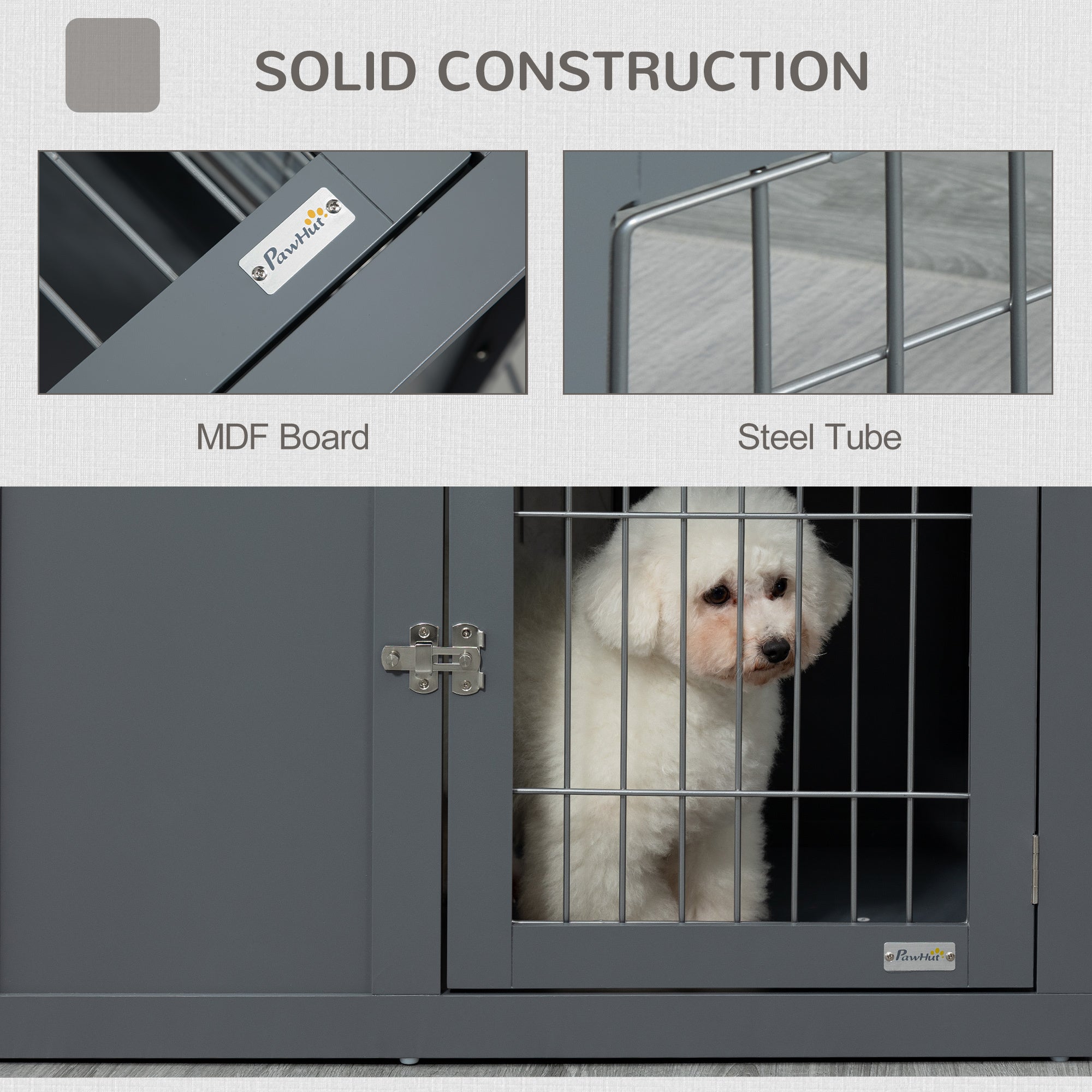 Dog Cage Furniture Metal Indoor Pet Cage Cage, Double Door E | Home & Garden