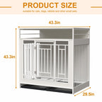 43.3 Inch Large Dog Kennel Furniture, Wooden Kennel With Div | Home & Garden