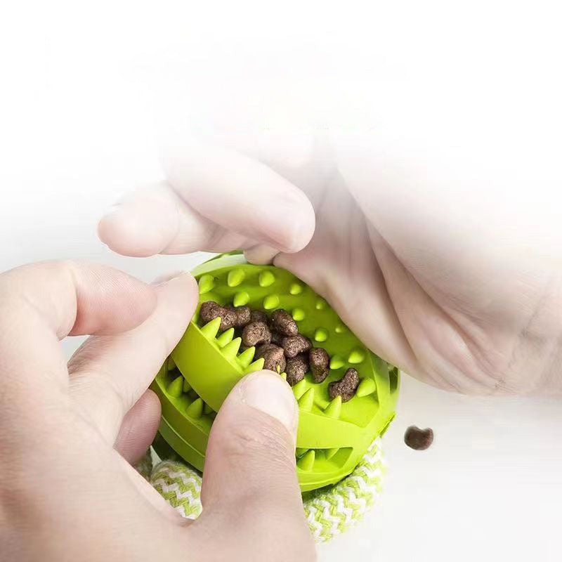 Dog Toy Treat Balls Interactive Hemp Rope Rubber Leaking Bal | Electronic Learning Toys