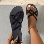 Women's Fashion Flat Thin Cross Straps Beach Slippers | Other