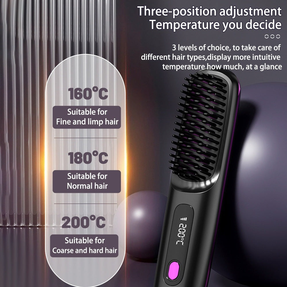 2 In 1 Straight Hair Comb Wireless Hair Straightener Brush H | Other