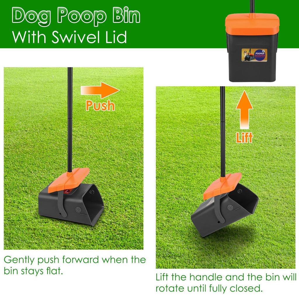 1set Pooper Scooper Kit Dog Poop Rake & Swiveling Bin Poop H | Other