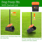 1set Pooper Scooper Kit Dog Poop Rake & Swiveling Bin Poop H | Other