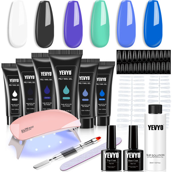 6 Pcs Polygel Nail Kits With Uv Light, Sliding Solution, Top | Other