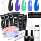 6 Pcs Polygel Nail Kits With Uv Light, Sliding Solution, Top | Other