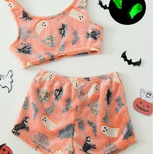 Women's Halloween Luminous Flannel Pajamas | Other