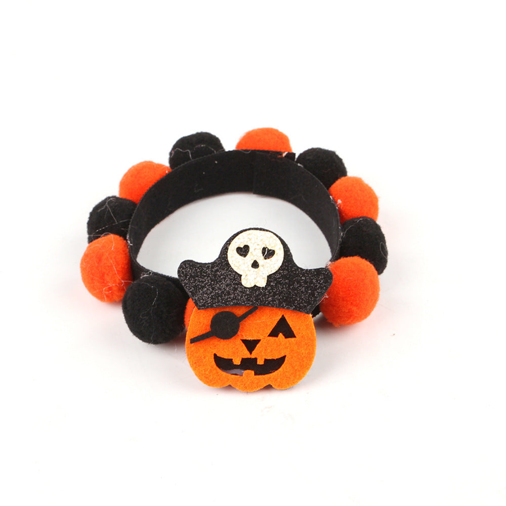 Halloween Pet Fur Ball Collar Pumpkin Accessories | Other