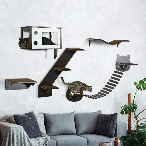 Pawhut Cat Shelves With Ergonomically Curved Platform, Cozy | Other
