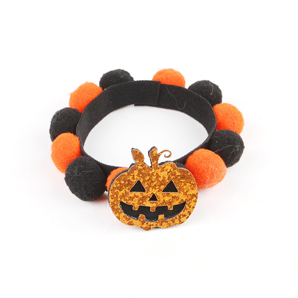 Halloween Pet Fur Ball Collar Pumpkin Accessories | Other
