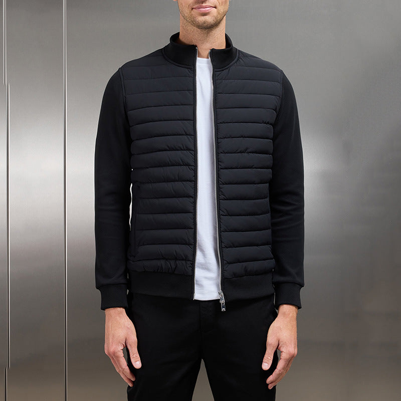 Lightweight Stand Collar Coat For Men Fashion Stitching Knit | Other