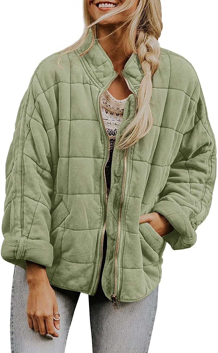 Winter Zip-up Stand Collar Coat With Pockets Fashion Solid C | Other