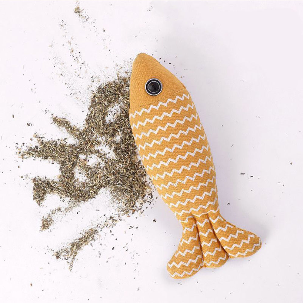 Burlap Fish Catnip Cat Toy, Throw Pillow, Teething Cat Toy, | Electronic Learning Toys