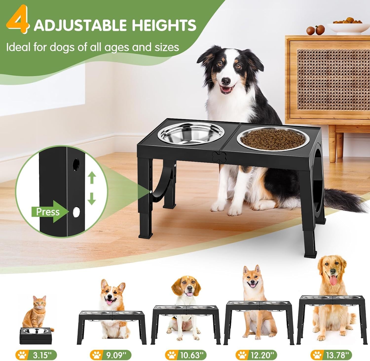 Xia Z Fashion Pet Products Black Dog Bowl Holder | Other