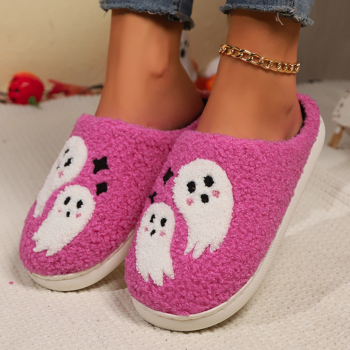 Halloween Cartoon Ghost Cotton Slippers For Women Indoor Non | Other