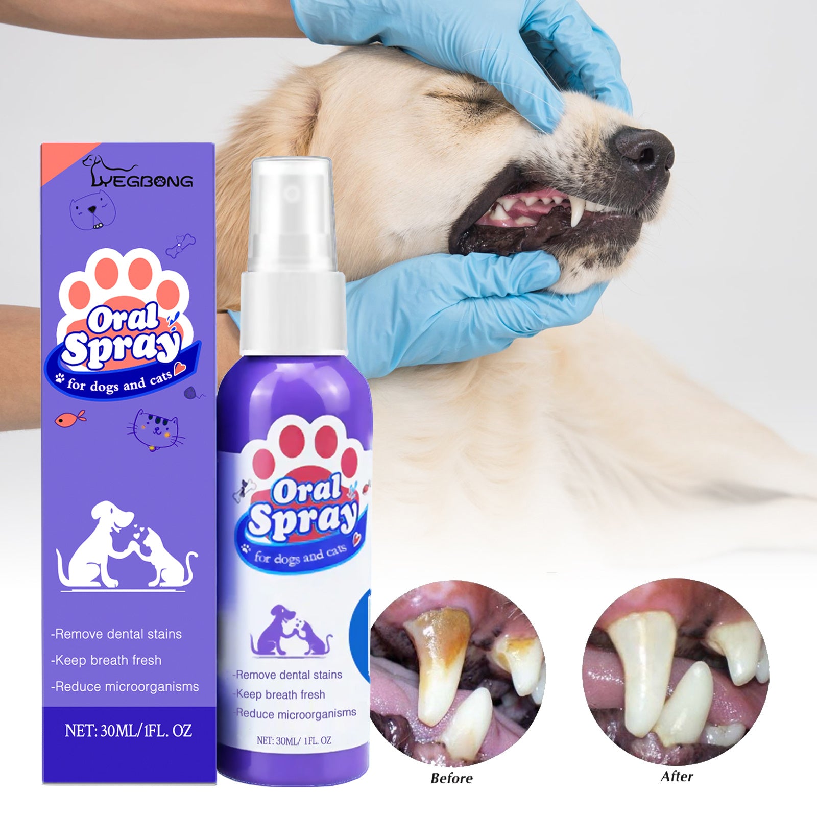Cat And Dog Teeth Cleaning Spray To Remove Tooth Stains Fres | Other