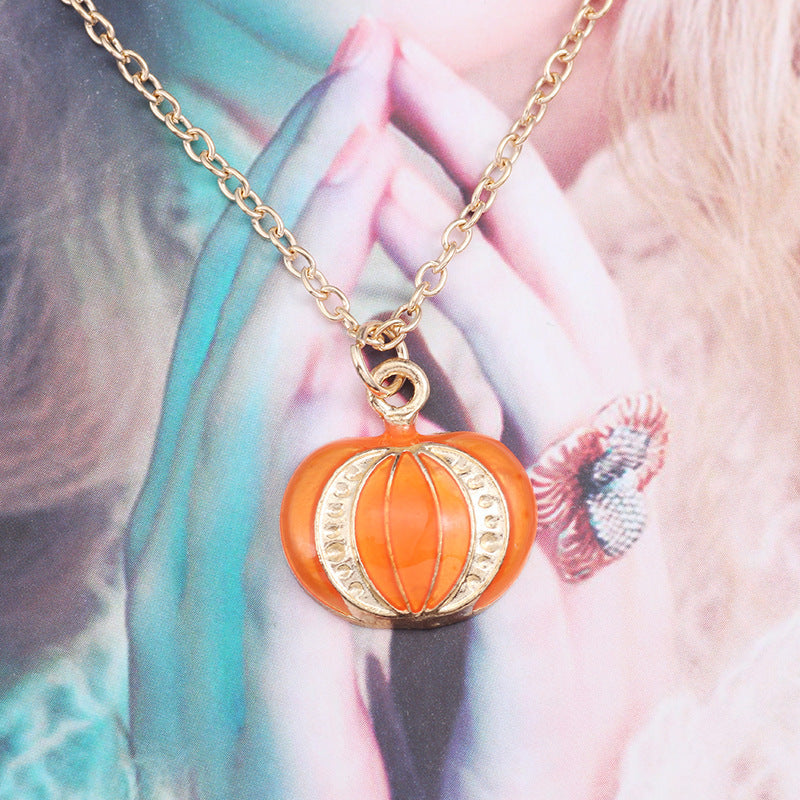 Halloween Oil Drop Pumpkin Cat Necklace Creative Clavicle Ch | Jewelry & Accessories