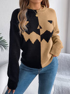 Halloween Contrast-color Pullover Sweater Fashion Long Sleev | Other